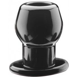Perfect Fit Ass Tunnel Plug Silicone Black Large 7.6 x 6.2 cm