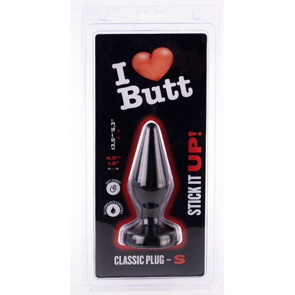 Plug Classic S I Love Butt 11 x 4,3 cm Nero