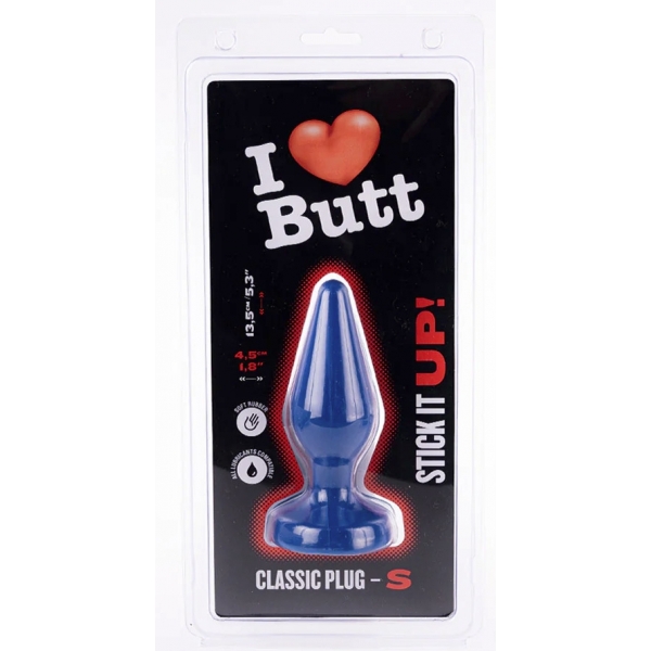 Plug Classic S I Love Butt 11 x 4.3 cm Blau