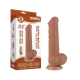 Dildo com bolsa de pele deslizante 15 x 4,5 cm castanho