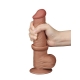 Dildo con borsetta scorrevole in pelle 15 x 4,5 cm marrone