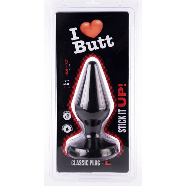 Plug Classic L I Love Butt 15 x 6.8 cm Black