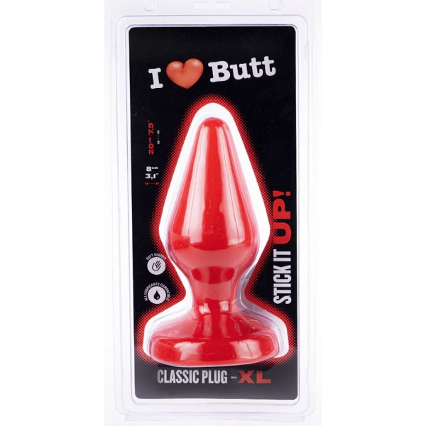 Plug Classic XL I Love Butt 17 x 7.5 cm Red