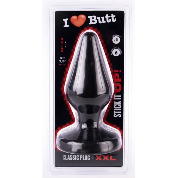 Plug Classic XXL I Love Butt 20 x 9 cm Negro