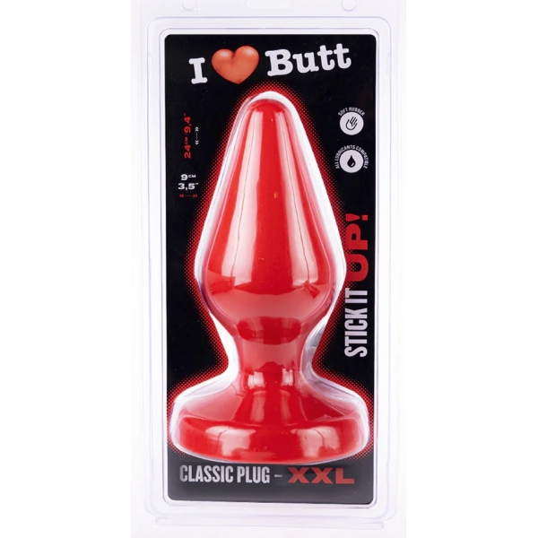 Plug Classic XXL I Love Butt 20 x 9 cm Rojo