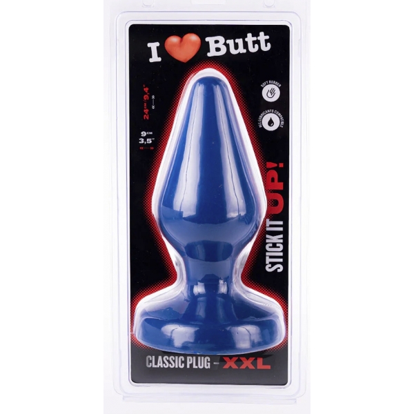 Plug Classic XXL I Love Butt 20 x 9 cm Azul