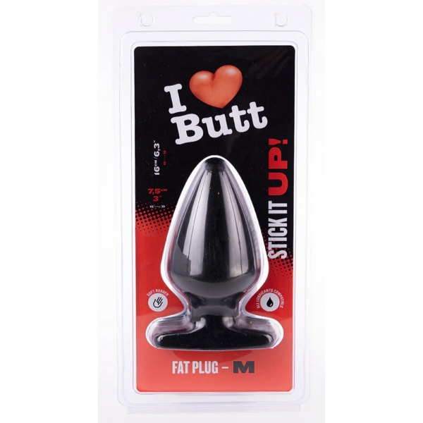 Plug Fat M I Love Butt 14 x 7.5 cm Black