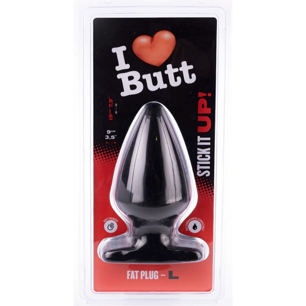 Plug Fat L I Love Butt 15,5 x 9 cm Zwart