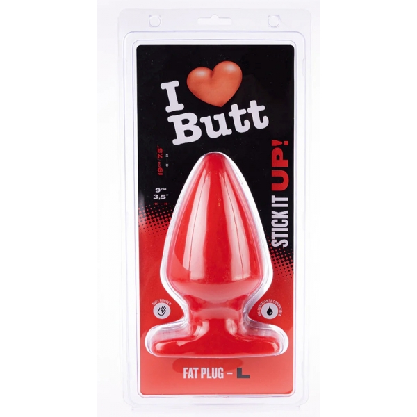 Plug Fat L I Love Butt 15,5 x 9 cm Rosso