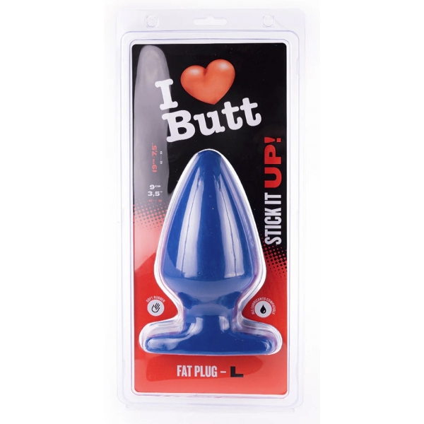 Plug Fat L I Love Butt 15,5 x 9 cm Azul