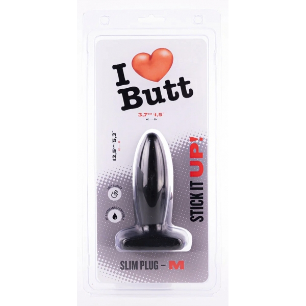 Plug Slim M I Love Butt 11 x 3,7 cm Preto