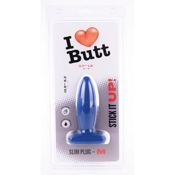 Tapón Slim M I Love Butt 11 x 3,7 cm Azul