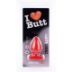 Plug Spade S I Love Butt 9 x 5,3 cm Rood