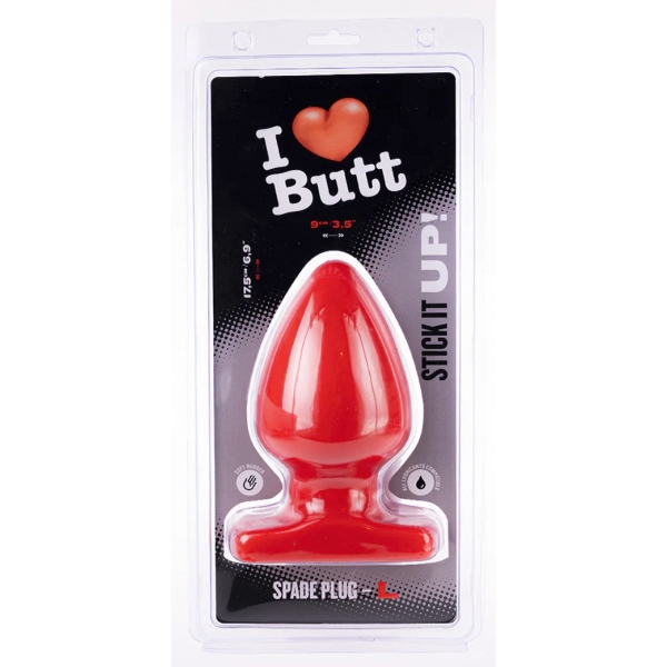 Plug Spade L I Love Butt 15 x 9 cm Rosso