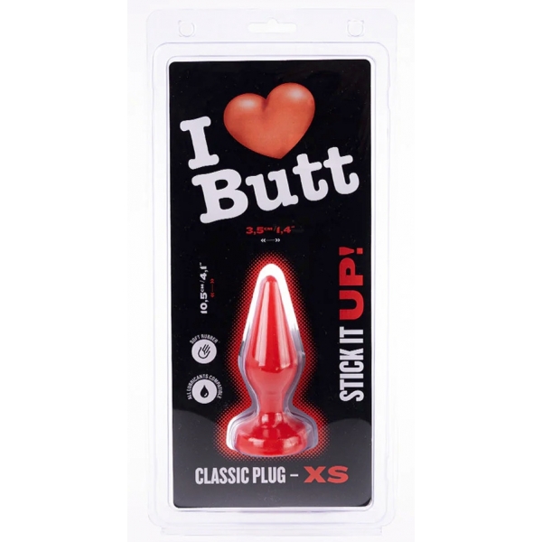 Plug Classic XS I Love Butt 9 x 3 cm Vermelho