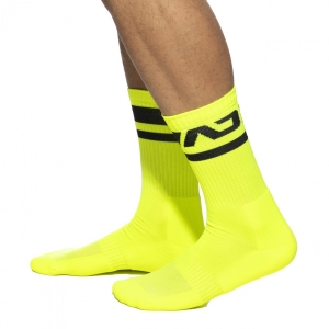 Addicted Ad Neon Yellow Socks