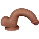 Dildo com bolsa de pele deslizante 17 x 3,5 cm castanho