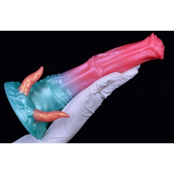 Alien Beast Cyan Rainbow 9.3" Dildo - A