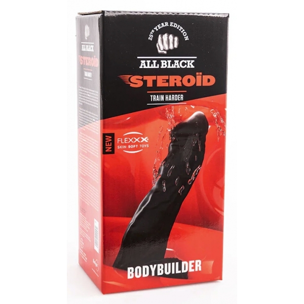 ABS06 Bodybuilder Dildo steroideo tutto nero 26 x 8 cm