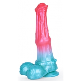 unicorny Alien Beast Cyan Rainbow 9.3" Dildo - B