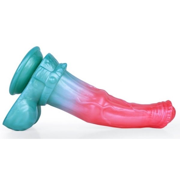 Alien Beast Cyan Rainbow 9.3" Dildo - B