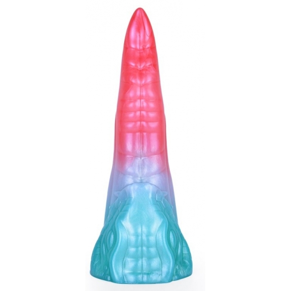 Alien Beast Cyan Rainbow 8.2" Dildo - D