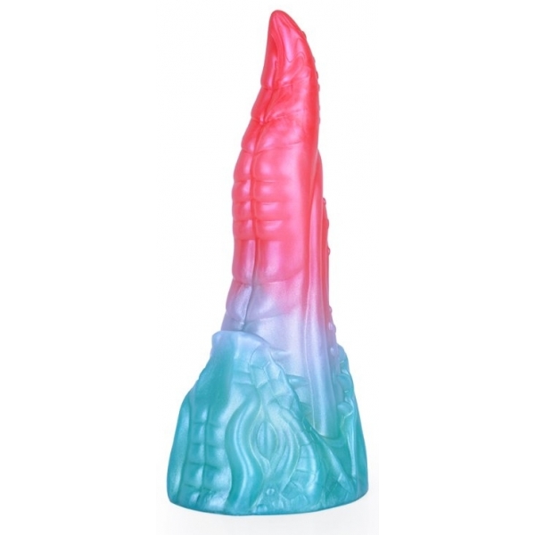 Alien Beast Cyan Rainbow 8.2" Dildo - D