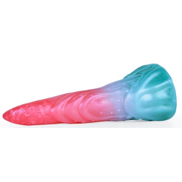 Alien Beast Cyan Rainbow 8.2" Dildo - D