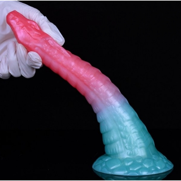 Alien Beast Cyan Rainbow 9.8" Dildo - E