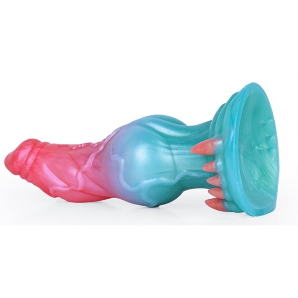 Alien Beast Cyan Rainbow 7.3" Dildo - G