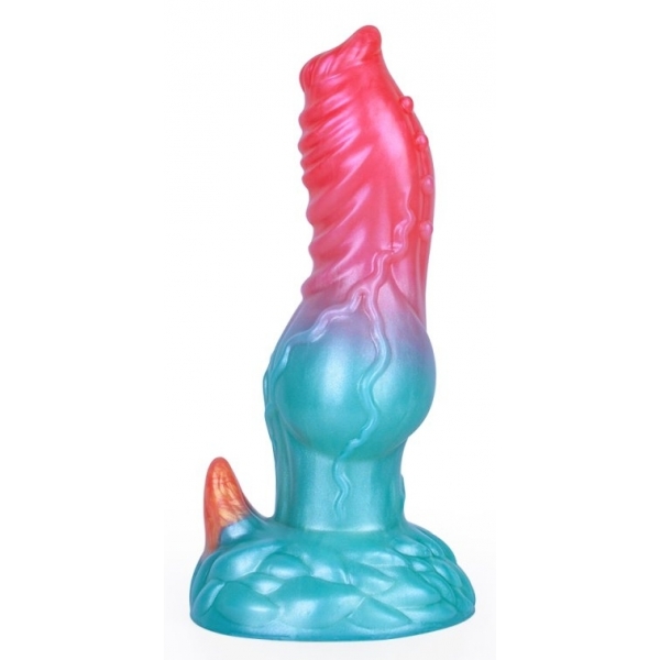 Alien Beast Cyan Rainbow 7.7" Dildo - J