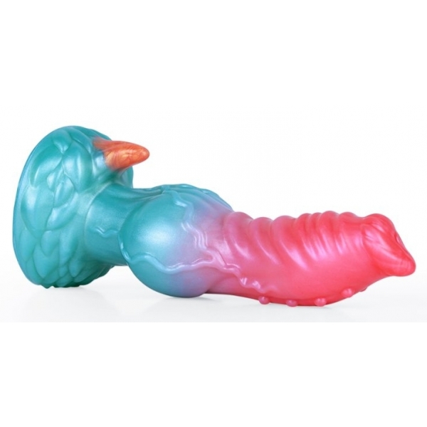 Alien Beast Cyan Rainbow 7.7" Dildo - J