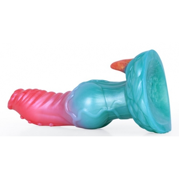 Alien Beast Cyan Rainbow 7.7" Dildo - J