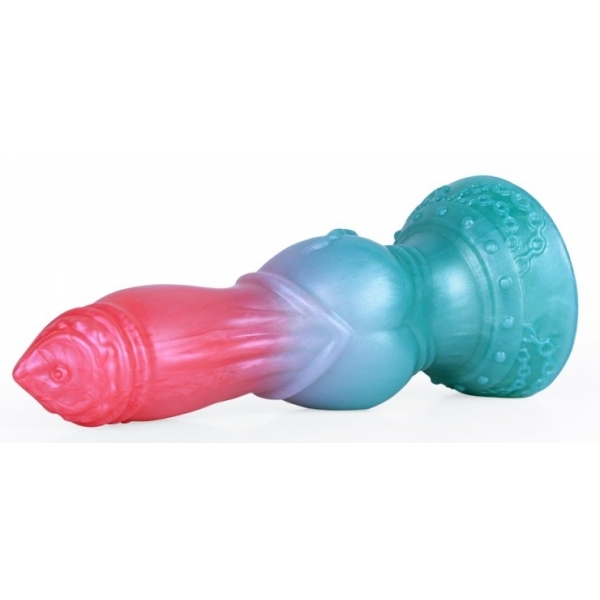 Alien Beast Cyan Rainbow 7.9" Dildo - K