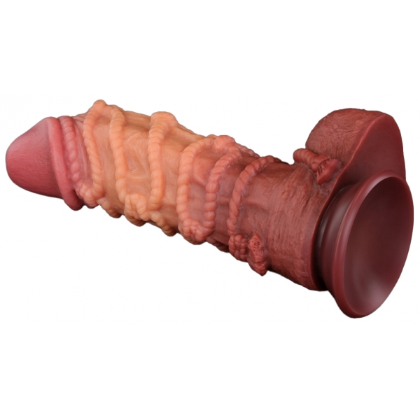 10.5'' Dual layered Platinum Silicone Cock with Rope