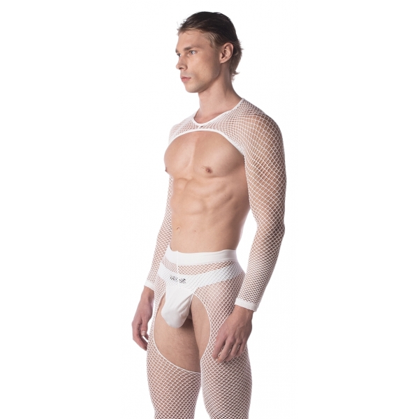 Harness with Mesh Sleeves Poggio White