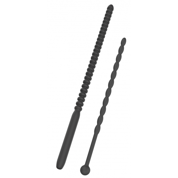 Hidden Desire Extreme Ribbed Penis Dilator Set 2 pcs Black