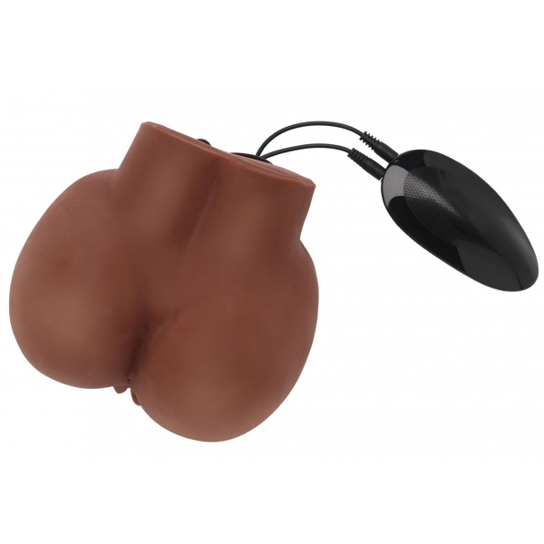 Hot Honey 2-Inlet Realistic Vibrating Masturbator Brown