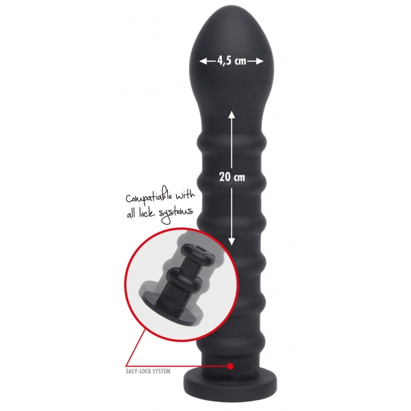 Dildo com nervuras Easy-Lock 19 x 4cm