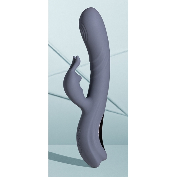 Vibro Rabbit Fingering Motion 23 cm Cinzento