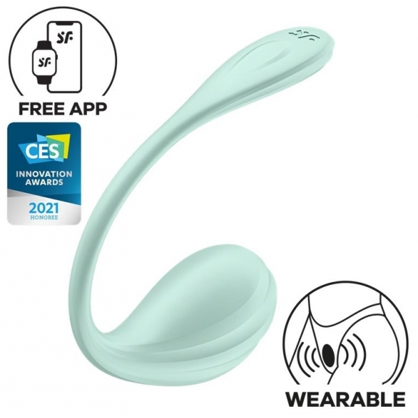 Point G Smooth Petal Connected Vibrator 8,5 x 3,8 cm verde menta