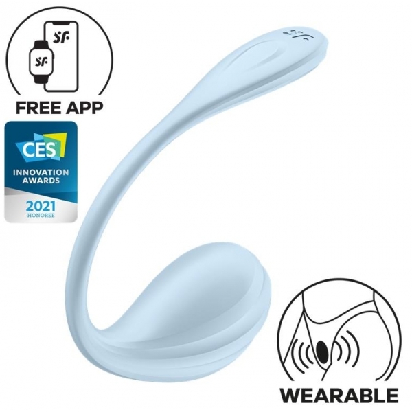 Point G Smooth Petal Connected Vibrator 8.5 x 3.8cm Light Blue