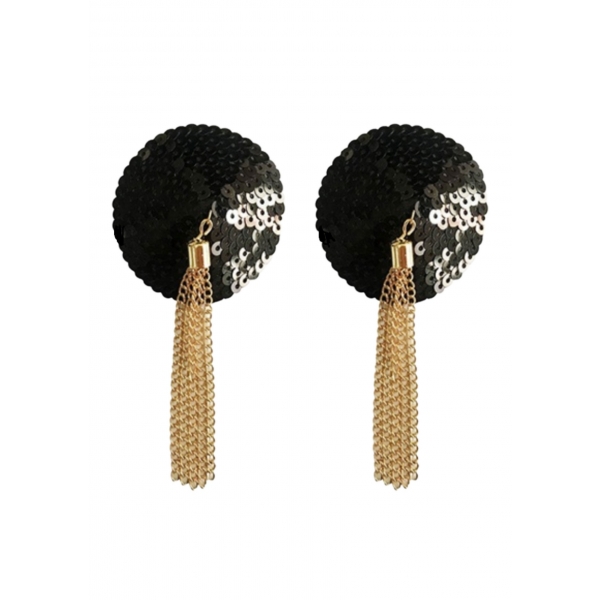 Cubre Pezones de Lentejuelas con Cadena Nipple Couture Negro