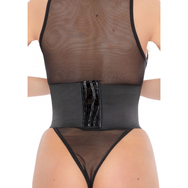 Corsetto in pizzo nero Cinchery Croco