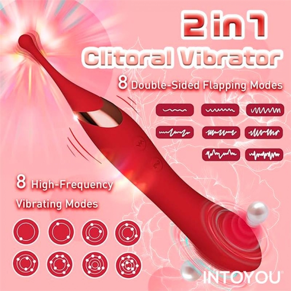 Estimulador de clitóris Onax Double Pulse Vermelho