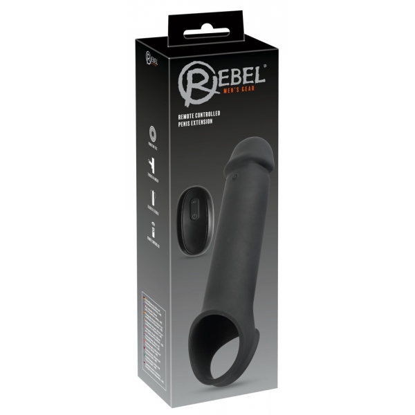 Manicotto vibrante per pene Estensione Rebel 19 x 4,5 cm