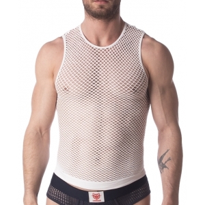 Barcode Berlin Stefano Mesh Tank Top Blanco