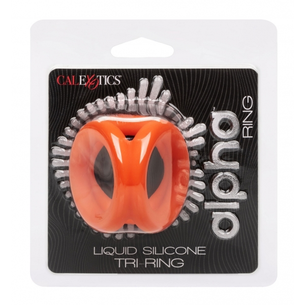 CalExotics Alpha Liquid Silicone Tri-Ring Orange