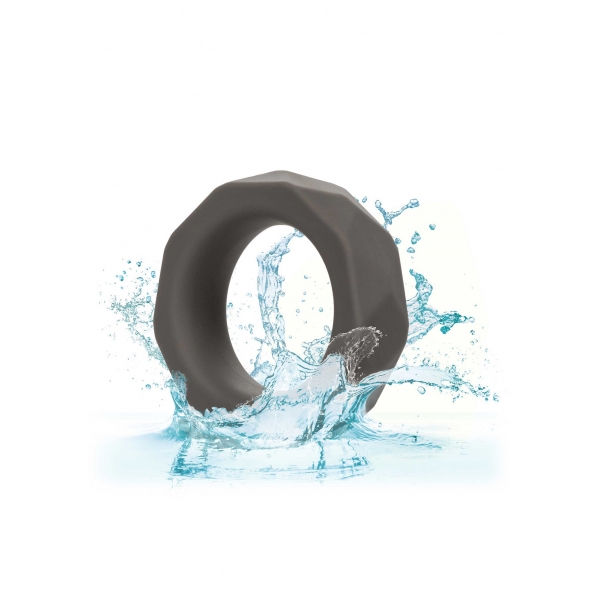 CalExotics Alpha Liquid Silicone Prolong Prismatic Ring Grey