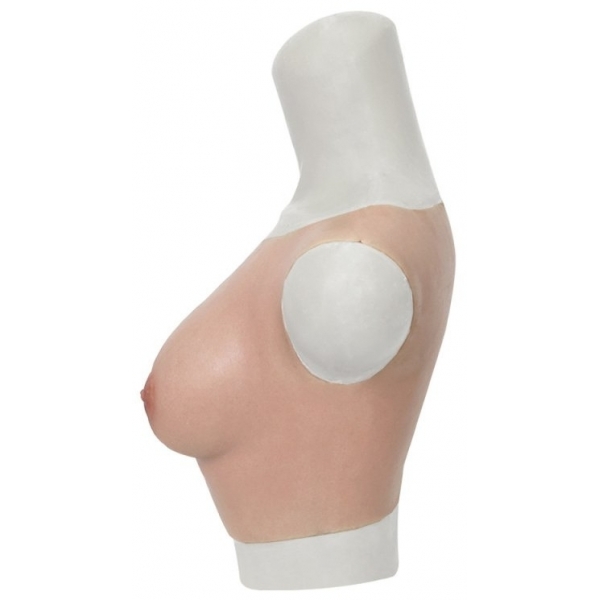 Round Collar Crossdresser Breast Forms - Cotton FLESH Bonnet E